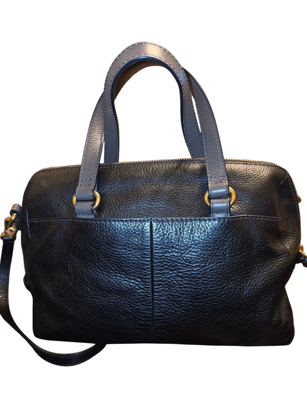 Fossil Amanda Black & Cream Geometric Satchel